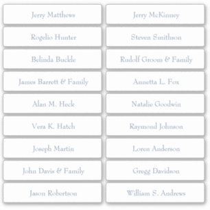 Wedding Place Card Guest Names Table Number  Stick