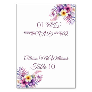 Wedding Place card-Island Romance-Vegetarian- Table Number