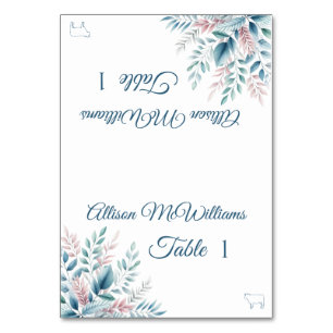 Wedding Place card-Pastel Botanical-Meat- Table Number