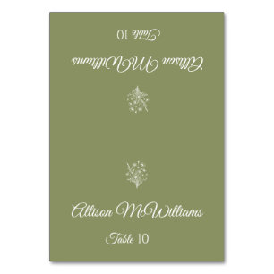 Wedding Place card-Vegetarian-Wildflower Elegance Table Number