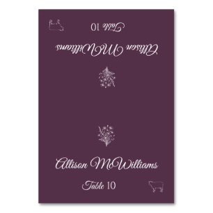 Wedding Place card-Wildflower Elegance-Meat- Table Number