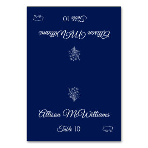 Wedding Place card-Wildflower Elegance-Pork Icon- Table Number