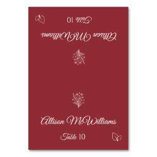 Wedding Place card-Wildflower Elegance-Vegetarian- Table Number