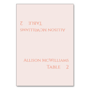 Wedding Place cards--Blush Table Number