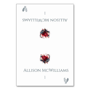 Wedding Place cards-Chicken Icon-Heart Shaped Rose Table Number