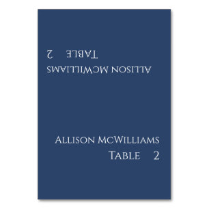 Wedding Place cards--Dark Blue and White Table Number