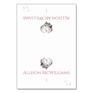 Wedding Place cards-Meat Icon-Pink Heart Table Number