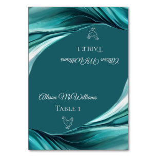 Wedding Place cards-Poultry Icon-Emerald Green- Table Number