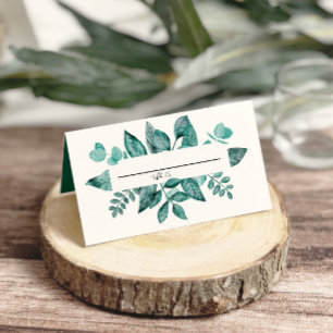 Wedding Place Cards Teal Greenery