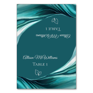 Wedding Place cards-Vegetarian Icon-Emerald Green- Table Number