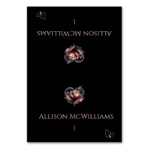 Wedding Place cards-Vegetarian Icon-Rose Table Number