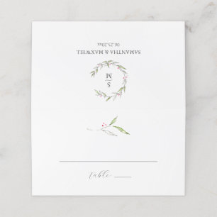 Wedding Place Cards Winter Botanicals