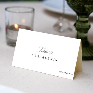 Wedding Place Cards With Meal Choice & Menu Option