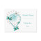 Wedding Place Setting Card Mint Butterfly Heart