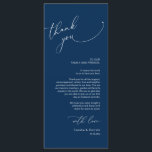 Wedding Place Setting Thank You, Navy Blue Card<br><div class="desc">This is the Modern romantic classy calligraphy, in Navy Blue design themed, Place Setting Thank You Cards. Share the love and show your appreciation to your guests, when they sit down at their seat and read this personalised charming thank you place setting card. It's a wonderful way to kick off...</div>