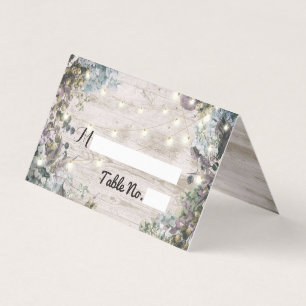 Wedding Place Table Number Chic Floral Wood Lights