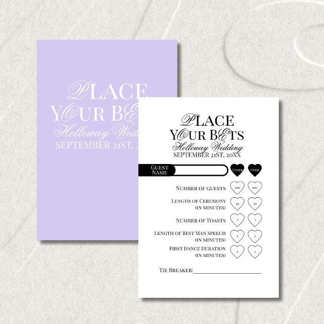 Wedding Place Your Bets Editable Template Table Number (Wedding Place Your Bets Editable Template Table Number)