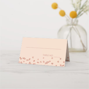 Wedding Placecard Rose Gold Glitter Confetti Blush