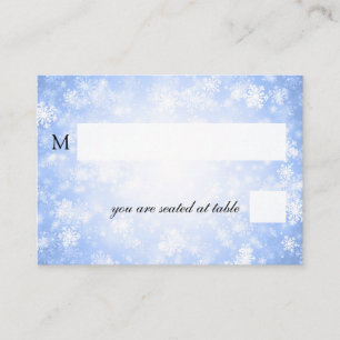 Wedding Placecards Blue Winter Wonderland