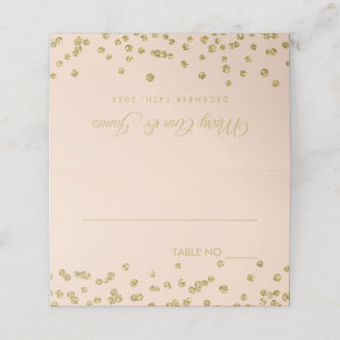 Wedding Placecards Gold Glitter Confetti Blush
