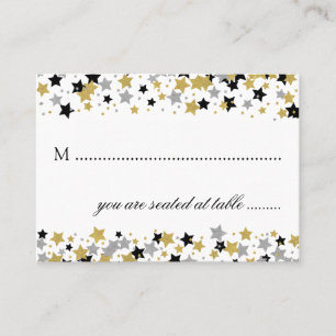 Wedding Placecards Gold Glitter Stars Confetti