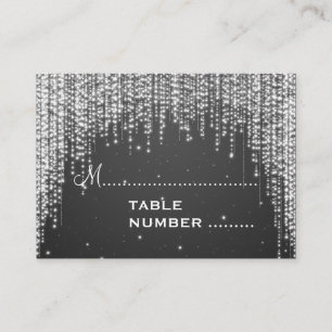 Wedding Placecards Night Dazzle Black