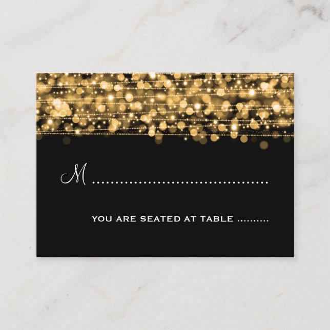 Wedding Placecards Party Sparkles Gold (Front)
