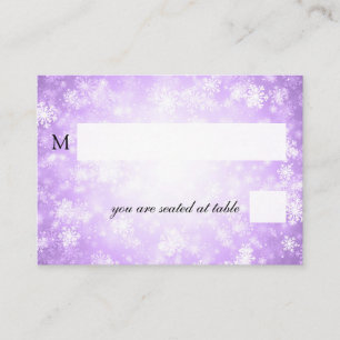 Wedding Placecards Purple Winter Wonderland