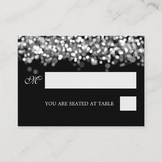 Wedding Placecards Silver Lights (Front)