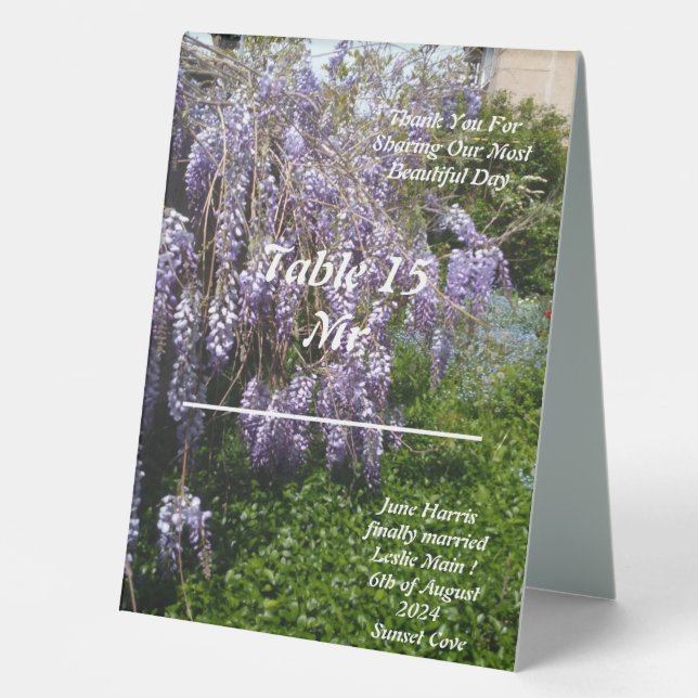 Wedding  Placecards Wisteria (Front)