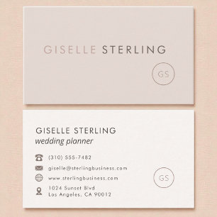 Wedding Planner Blush Pink Minimalist Luxury Business Card