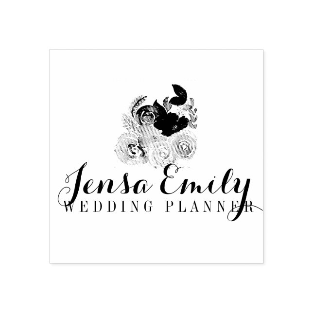 Wedding Planner Bouquet Logo Artist Studio   Rubber Stamp (Imprint)