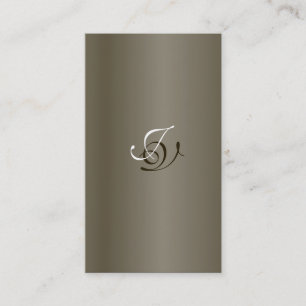 Wedding Planner Business Card Monogram Pewter