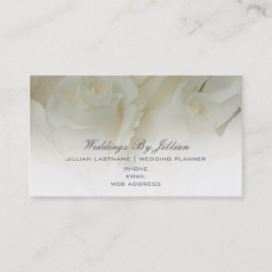 Wedding Planner Business Card - White Roses