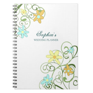Wedding Planner Custom Name Spring Floral Notebook
