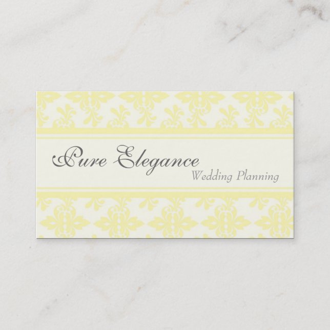 Wedding Planner Damask Filigree Business Card (Front)