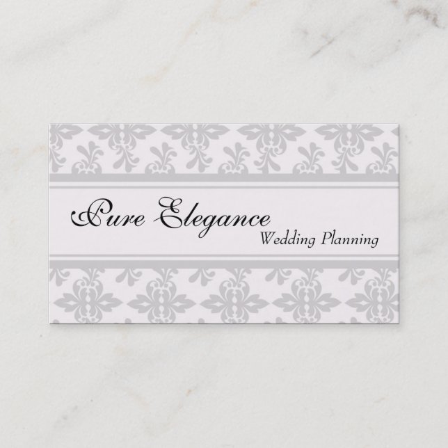 Wedding Planner Damask Filigree Business Card (Front)