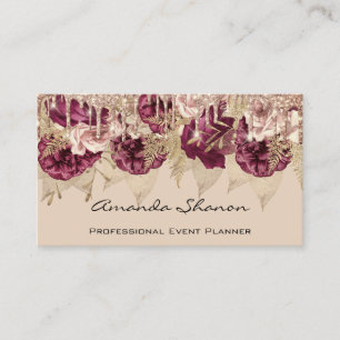 Wedding Planner Event Florals Drips Logo QR Code  Business Card
