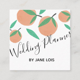 Wedding Planner Hand Drawn Oranges Citrus Square Business Card