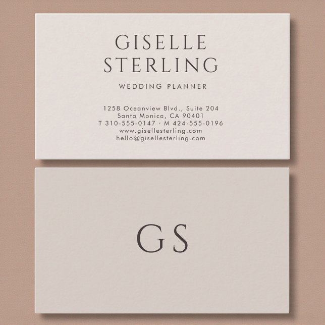 Wedding Planner Luxury Neutral Modern Elegant Business Card (Creator Uploaded)