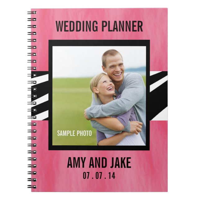 Wedding Planner Notebook Photo Zebra Pink (Front)