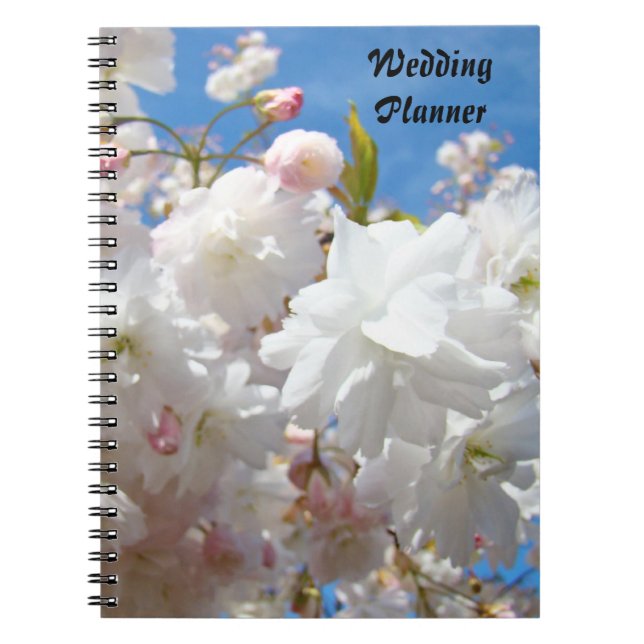 Wedding Planner notebook White blossoms  Flowers (Front)