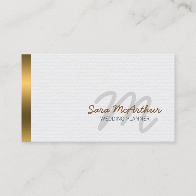 Wedding Planner Personal Services Monogram Business Card (Front)