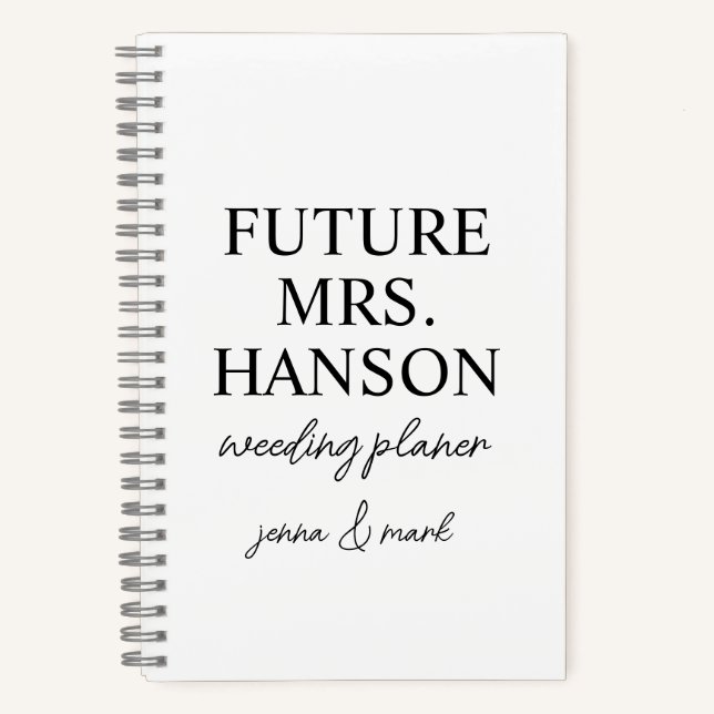 Wedding Planner | Personalised Wedding Planning Bo Notebook (Front)