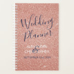 Wedding Planner Pink - Rose Gold Sparkle Glitter<br><div class="desc">Rose Gold - Blush Pink and Navy Blue Sparkle Glitter Planner for Wedding Planning. The notebook is perfect for the bride and groom planning the perfect wedding. The names and date on the planner can be customised. Please contact the designer for customised matching items.</div>
