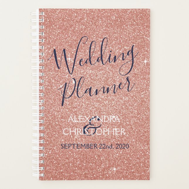 Wedding Planner Pink - Rose Gold Sparkle Glitter (Front)