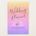Wedding Planner Purple Pink Sparkle Glitter<br><div class="desc">Gold,  Purple and Pink Rainbow Pastel Ombre Sparkle Glitter Planner for Wedding Planning. The notebook is perfect for the bride and groom planning the perfect wedding. The names and date on the planner can be customised. Please contact the designer for customised matching items.</div>