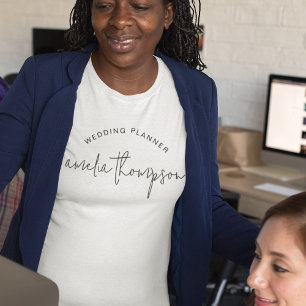 Wedding Planner Script Name Any Colour Text T-Shirt