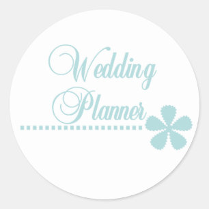 Wedding Planner Teal Elegance Classic Round Sticker
