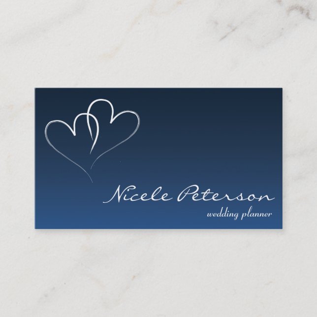 Wedding Planner - Two intertwined hearts Business Card (Front)